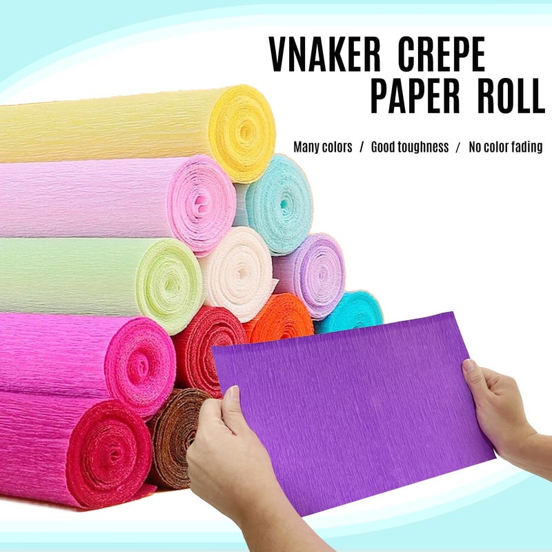 VNAKER White Crepe Paper Roll (9.8Inch x 8.2Ft/3Rolls), Heavy Papel Crepe Set Multi-Color. Crepe Paper for Birthday Wedding Party Christmas, Valentine's Day Decoration DIY Craft (White Cream) - Image 4